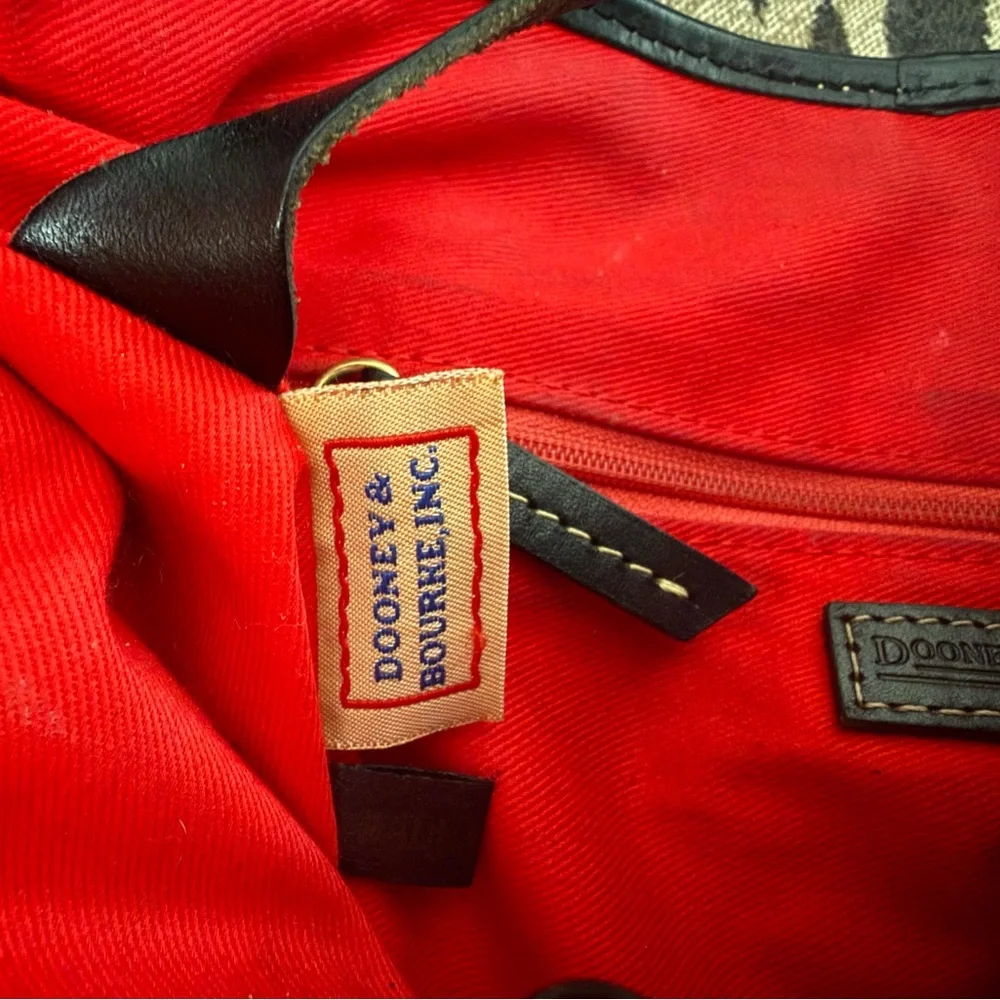 Dooney & Bourke Black & Cream Zebra-Print Tote with Red Lining - Picture 7 of 9